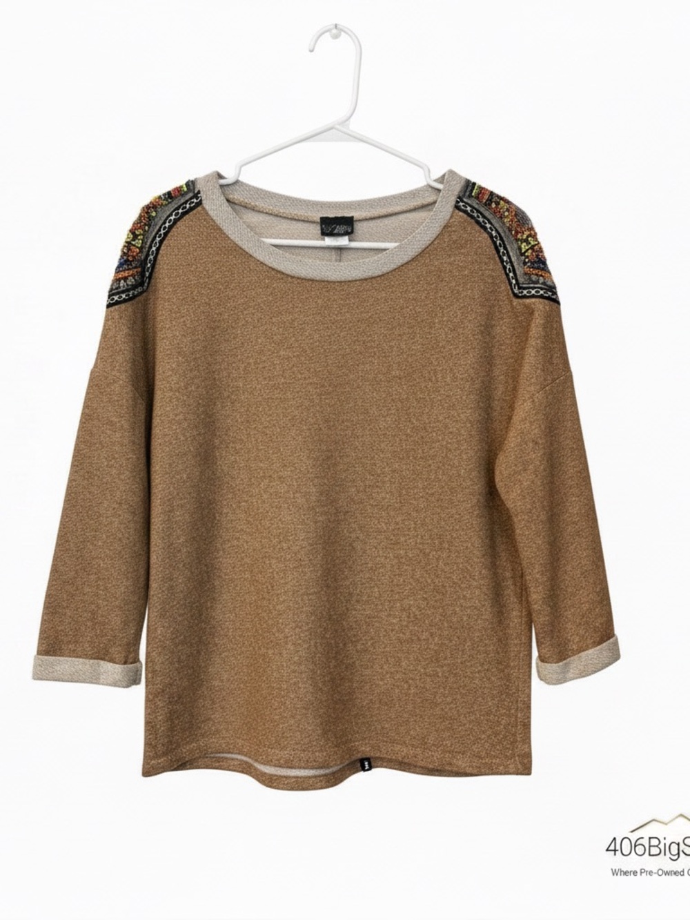Daytrip Tan and Cream Knit Pullover